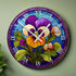 Pansy Suncatcher Effect Clock